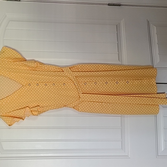 Mitilly large yellow polka-dot summer dress - Picture 10 of 10